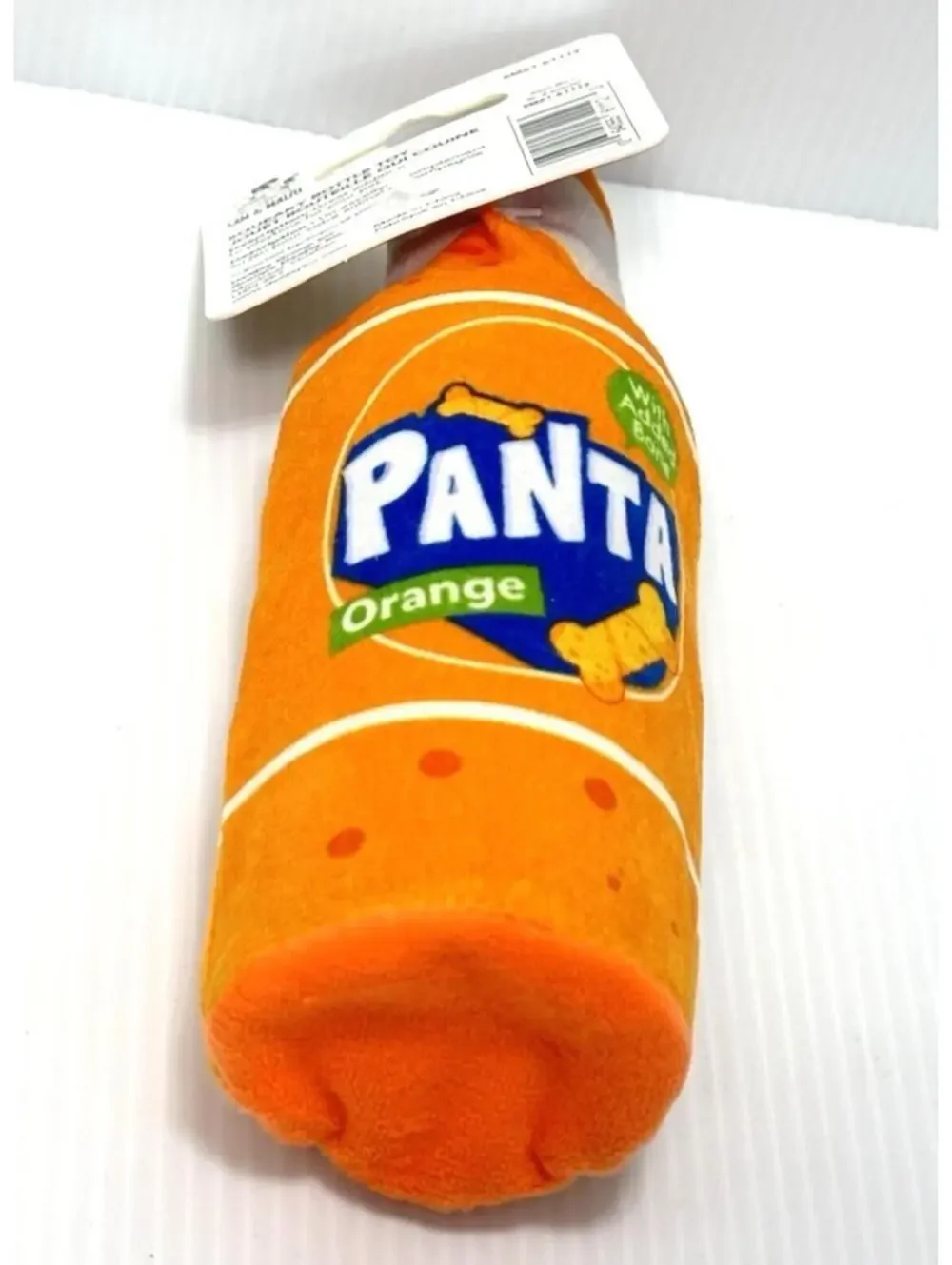 Panta Soda Bottle Dog Toy - Fun Squeaky Puppy Plush - Parody Pet Gift Brand New